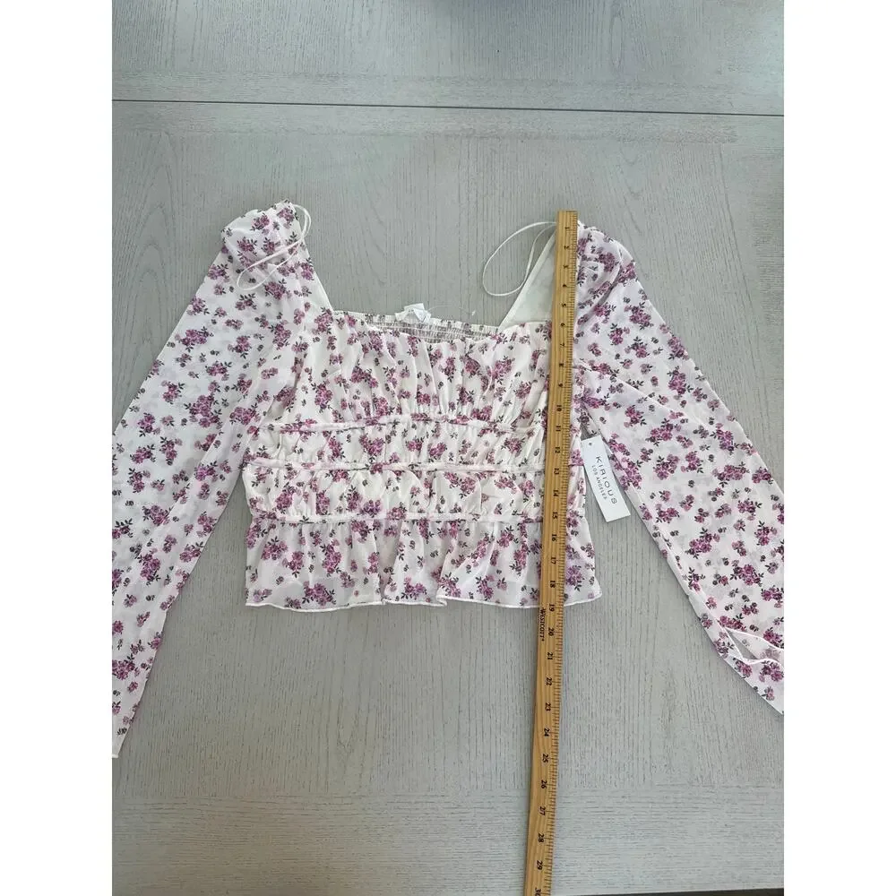 NWT Kirious Floral Cottagecore Ethereal Fairycore Crop Top - Picture 2 of 7
